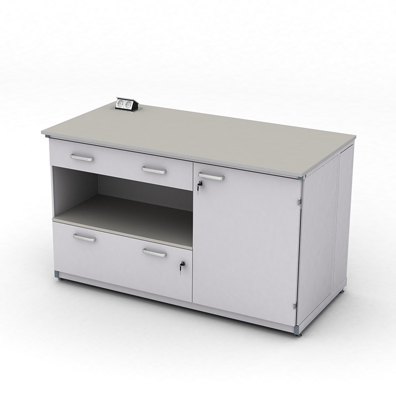 Cтіл демонстраційний лабораторний ЕКСПЕРТ з розетками, шухлядами та тумбою, 1500х750х900, арт. 141-08.125